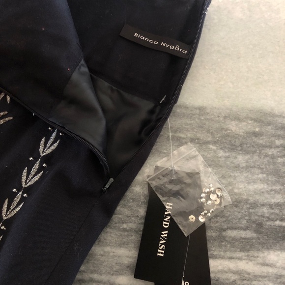 Exquisite |  100% Cotton Embellished Lined Skirt | Platinum “Soleil” series - Picture 6 of 11